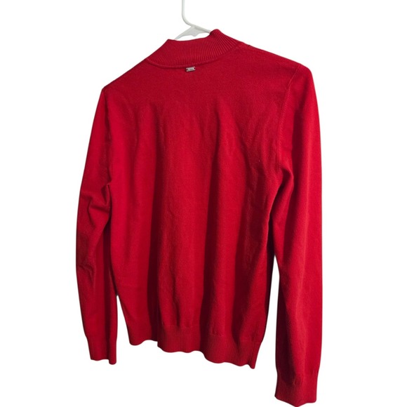 ST. JOHN Knit Jacket RED Sparkles/Shimmery ZIP - Sz S  Excellent! - Picture 4 of 6